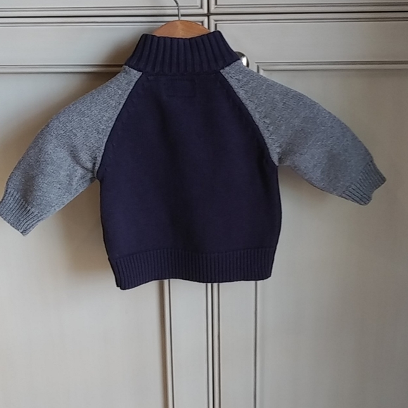 Oshkosh Two Tone Grey/Blue Front Zipper Sweater - Picture 2 of 8